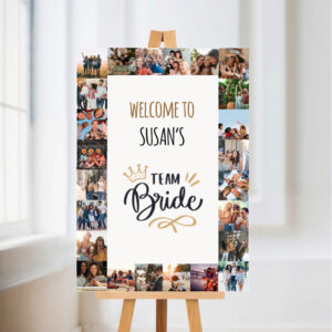 thumbnail interactive-video image 1 of Personalised Hen Do Banner – Add A Photo & Name – Night Party Decorations, 800mm Wall Poster 1 of 5